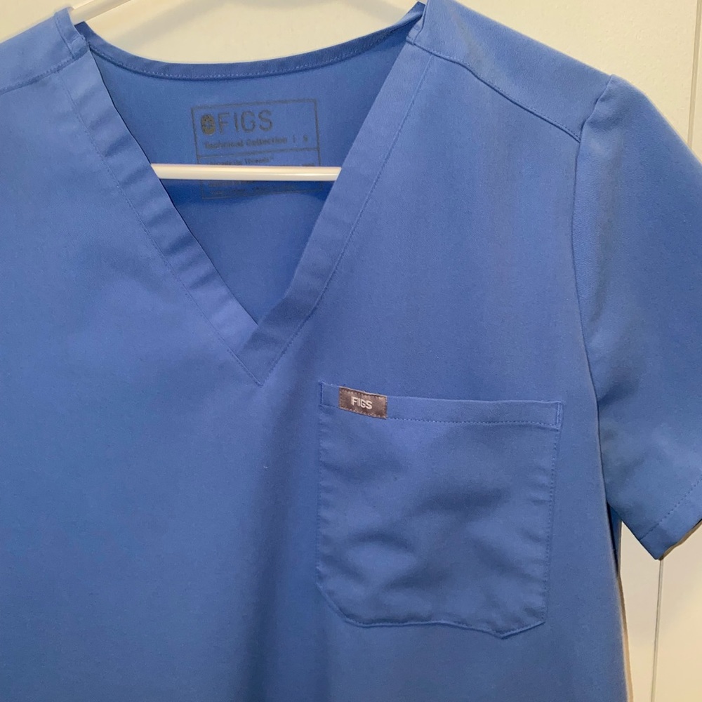 Figs Blue Short Sleeve Women's Tee